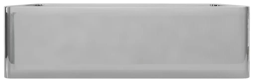 Chiuveta de baie, argintiu, 41 x 30 x 12 cm, ceramica Argintiu