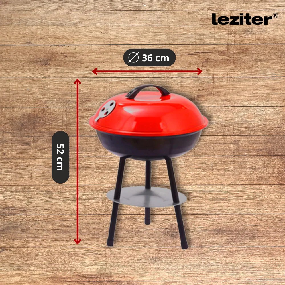 Grătar cu bilă de grădină cu cărbune