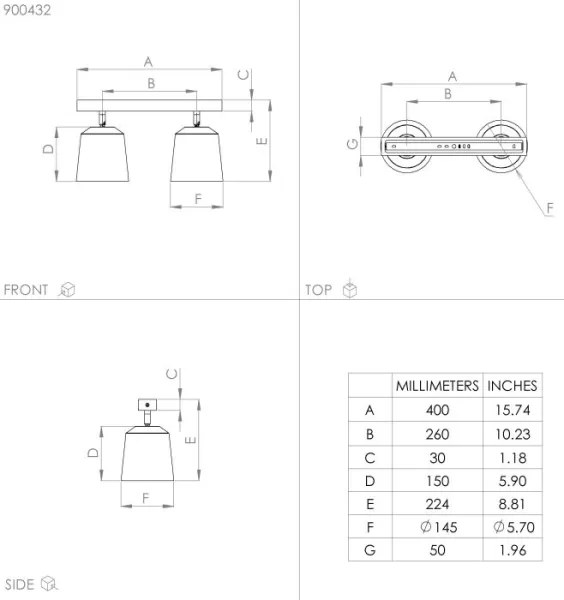 Spot COTORRO 2xE27/25W/230V Eglo 900432
