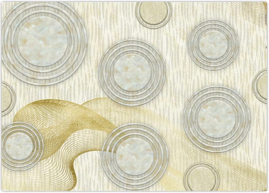 Tablou - Abstract, cercuri de marmură (70x50 cm)