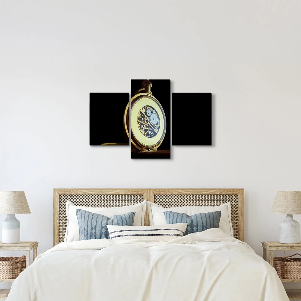 Tablou cu ceas de buzunar de aur (90x60 cm)