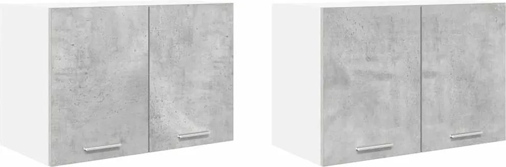 vidaXL Dulap suspendat cu ușă 2 pcs Gri beton și Alb 60 x 31 x 40 cm