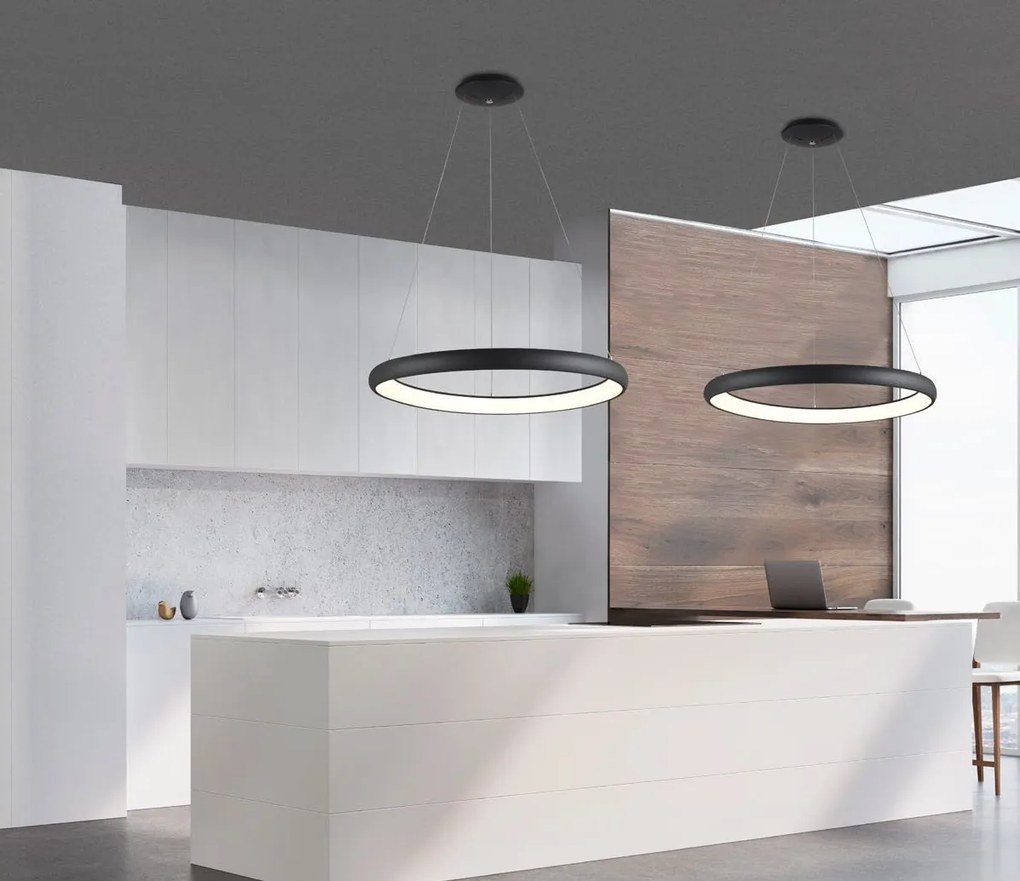 Lustra LED dimabila, design modern Albi negru, 61cm