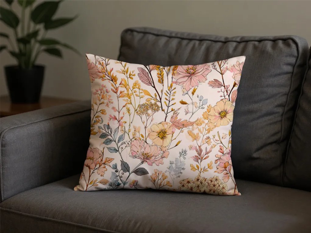 Husa din bumbac pentru perna BLUMIRA POLY 45x45 cm, colorata