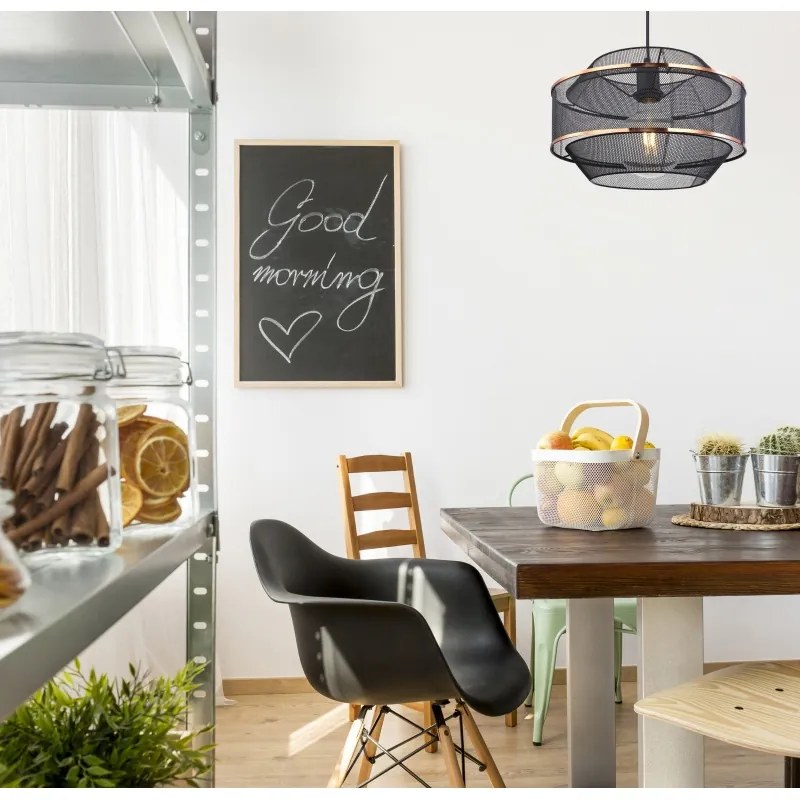 Lustra/ Pendul metal negru/auriu BELLONA