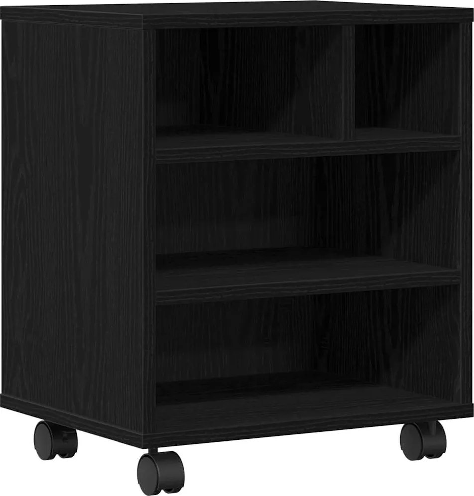 vidaXL Suport pentru imprimantă Stejar Negru 41 x 32 x 48 cm