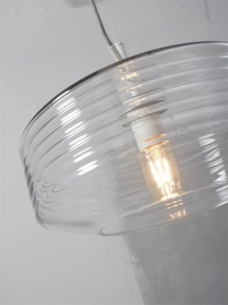 Lustra/Pendul design decorativ Verona ribbed, clear