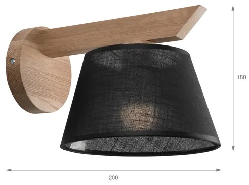 Aplică Brilagi ANTHONY 1xE14/40W/230V stejar/negru