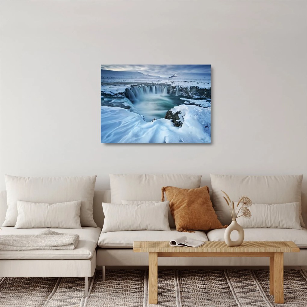 Tablou pe sticlă - Cascadele zeilor, Islanda (70x50 cm)