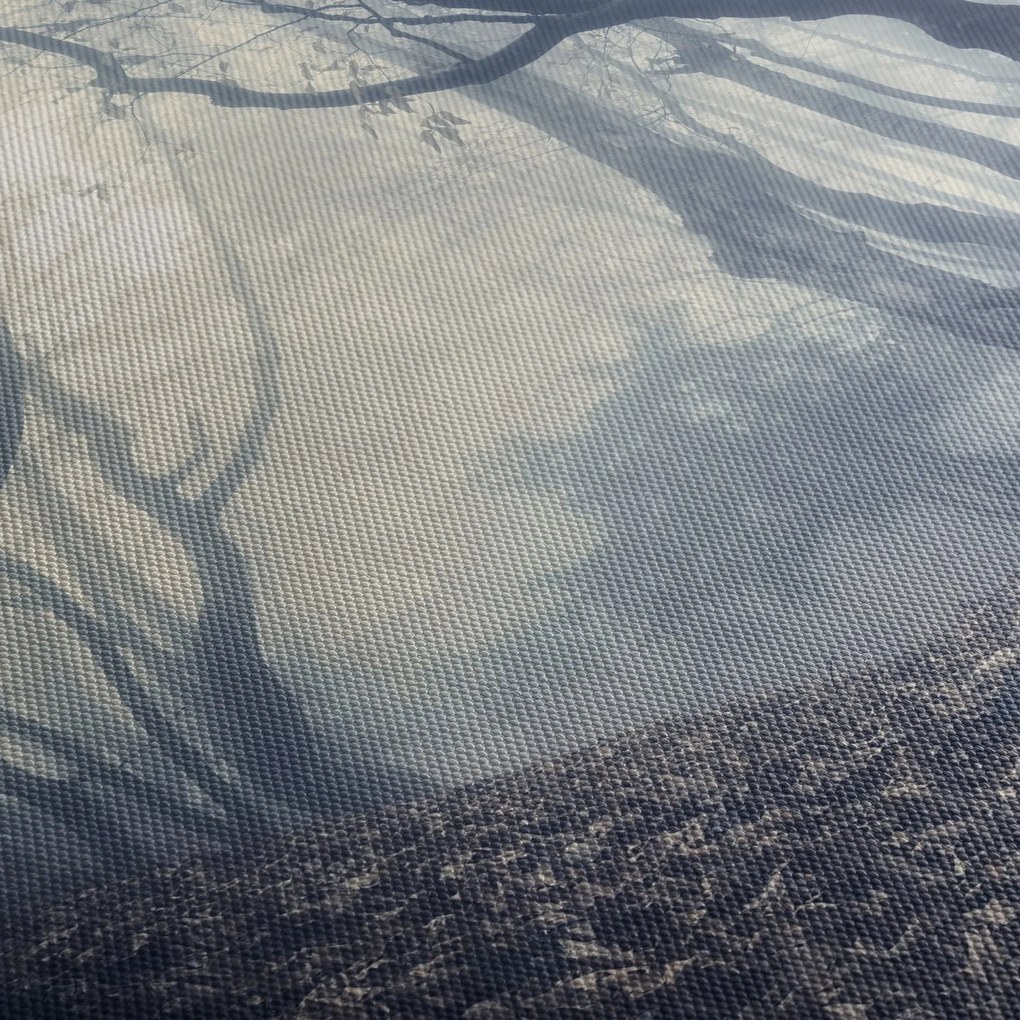 Tablou - Pădurea în ceață (cu ceas) (90x30 cm)