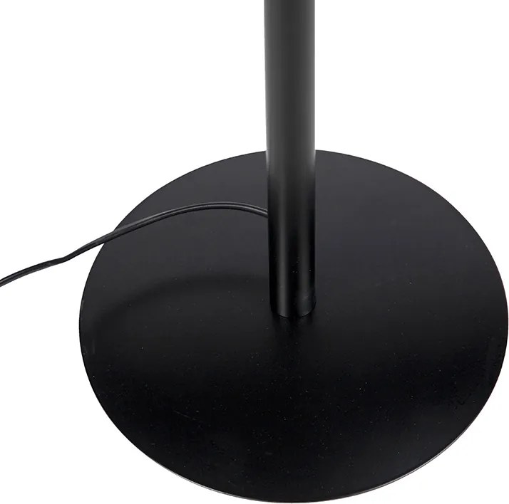 Lampă de podea neagră cu abajur din catifea neagră cu auriu 40 cm - Simplo