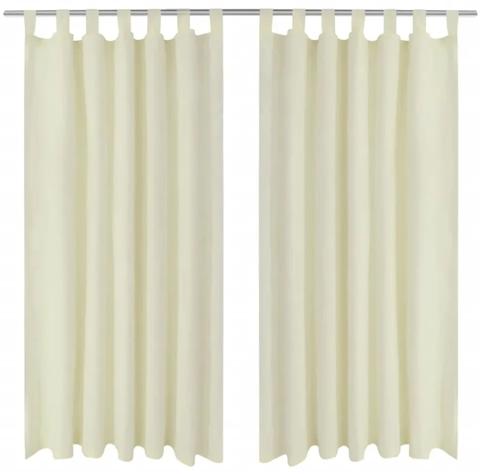 Draperii micro-satin cu bride, 140 x 225 cm, crem, 2 buc.