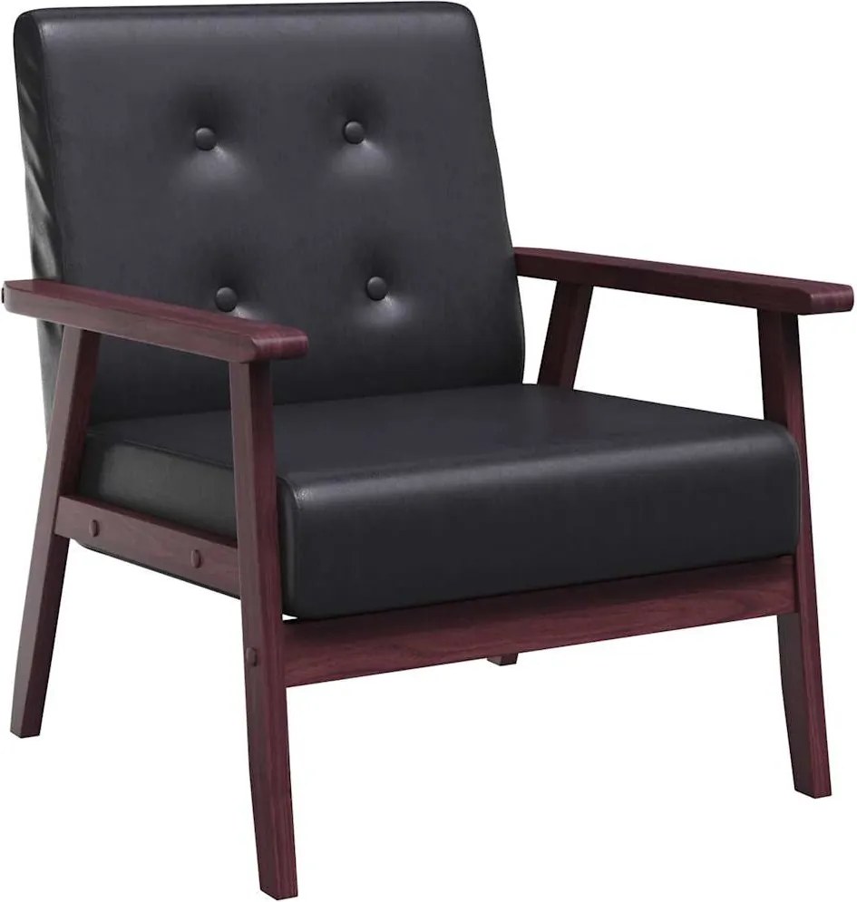 vidaXL Fotoliu, negru, piele ecologică