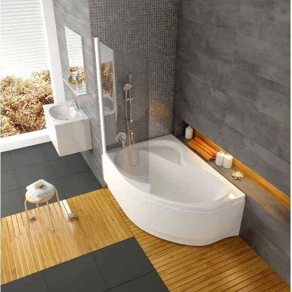 Ravak ROSA CM21000000 - Cadă de colț 160 x 105 cm, acrilică, albă