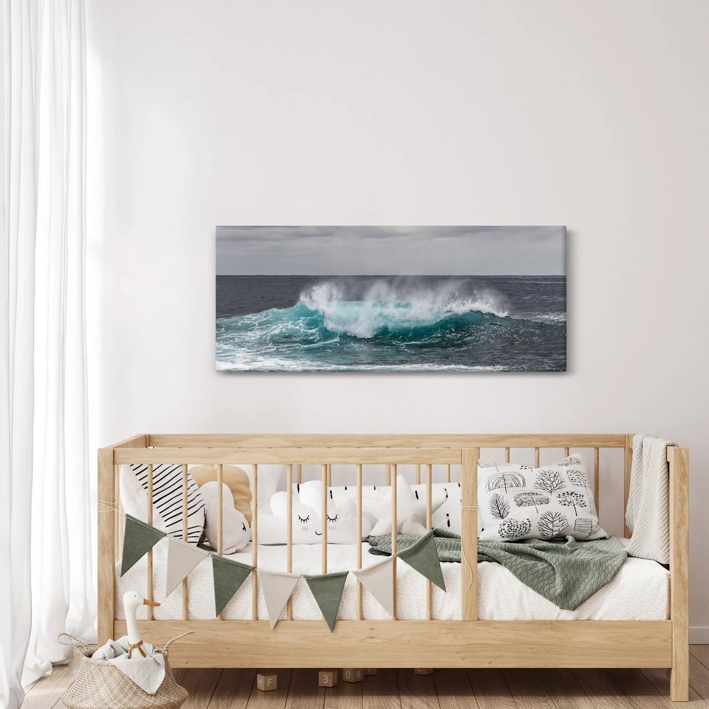 Tablou - Valuri pe ocean (120x50 cm)