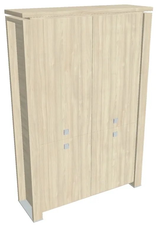 Dulap înalt Verno+ 140 x 46 x 210 cm, divizat, salcâm