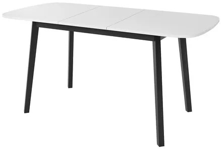 Masă sufragerie extensibilă 130 cm Grospan S 130x80 (Gri Marmură + Negru) (pentru 4-6 persoane). 1105348