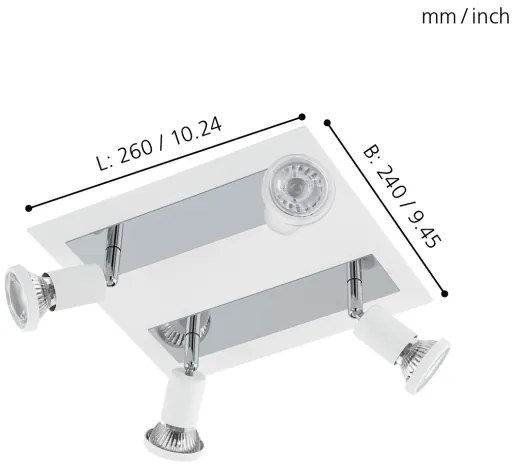 Eglo 94962 - LED Lampa spot SARRIA 4xGU10-LED/5W/230V