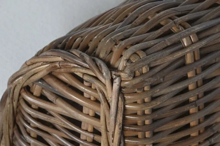 Fotoliu de exterior, din rattan impletit, cu perna detasabila, Lucien