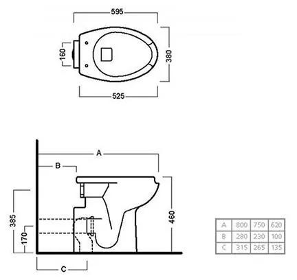 Vas WC pentru persoane cu dizabilitati, Hatria, Autonomy, cu deschidere frontala, alb