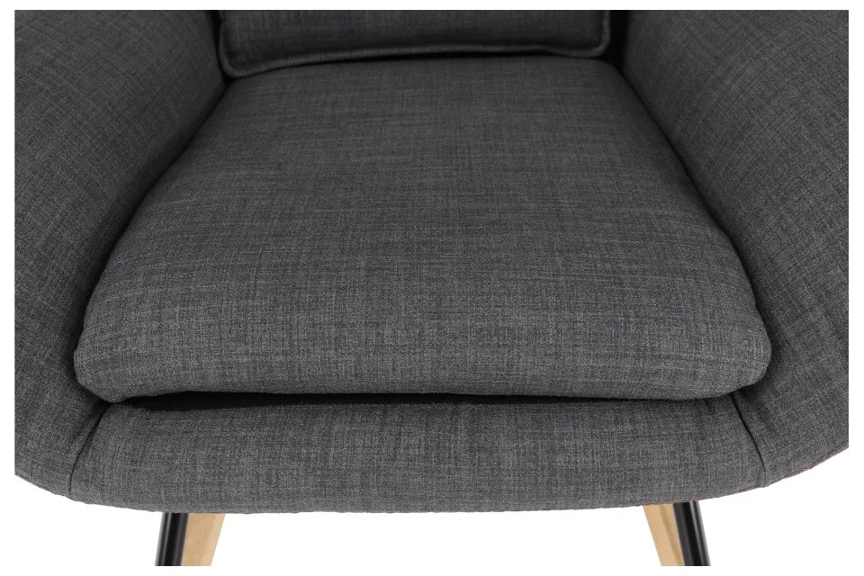 Fotoliu balansoar, material textil gri/lemn, HARPER