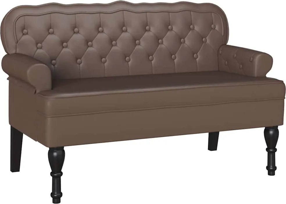 vidaXL Bancă Chesterfield Maro 119,5 x 64,5 x 75 cm Piele artificială