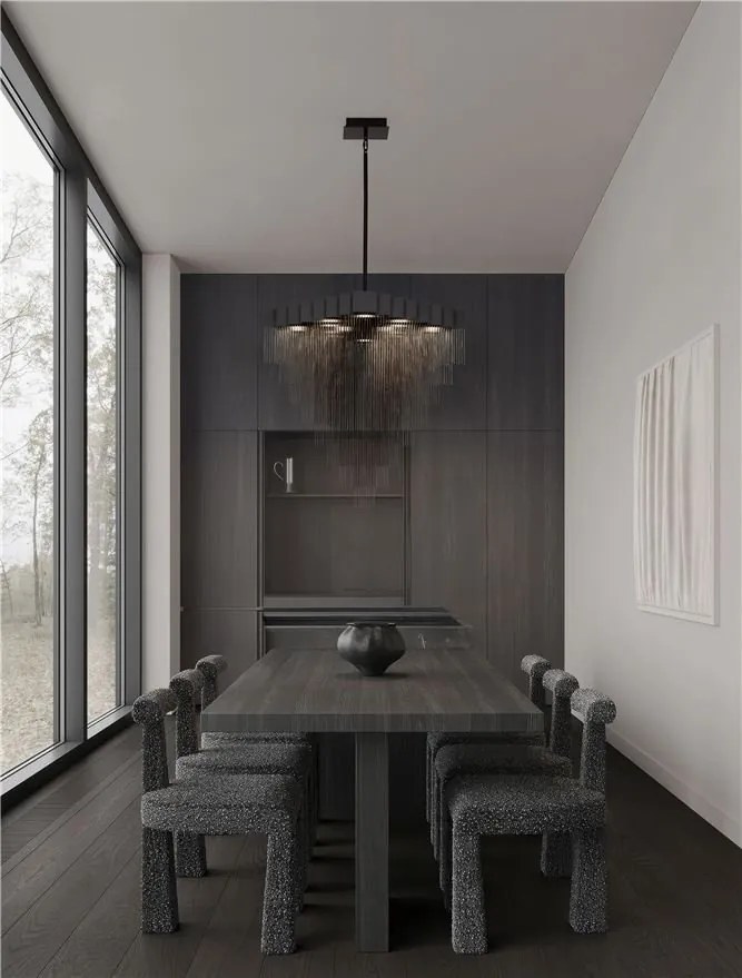 Lustra LED suspendata design modern REVIA negru