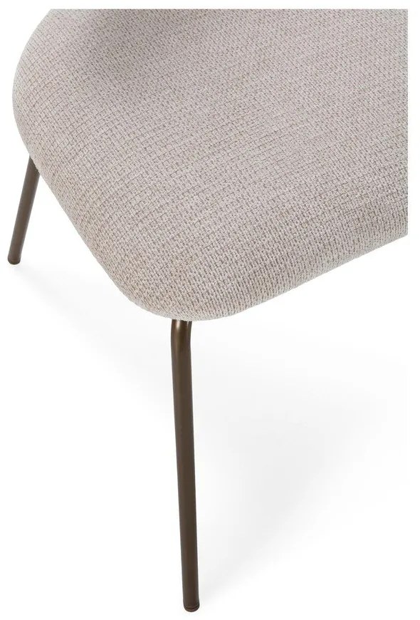 Scaun de dining bej/în culoare naturală tapițat Olimpia – MOME