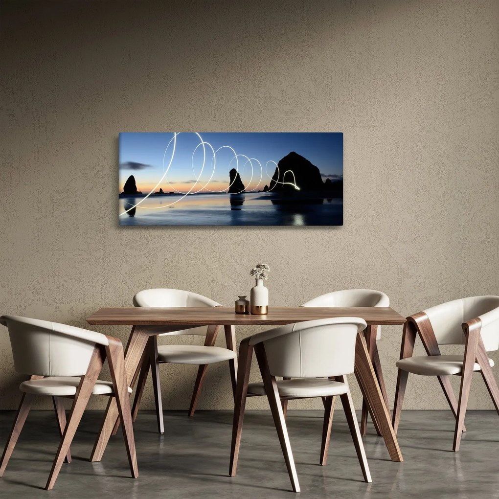 Tabloul - plaja în apus de soare (120x50 cm)