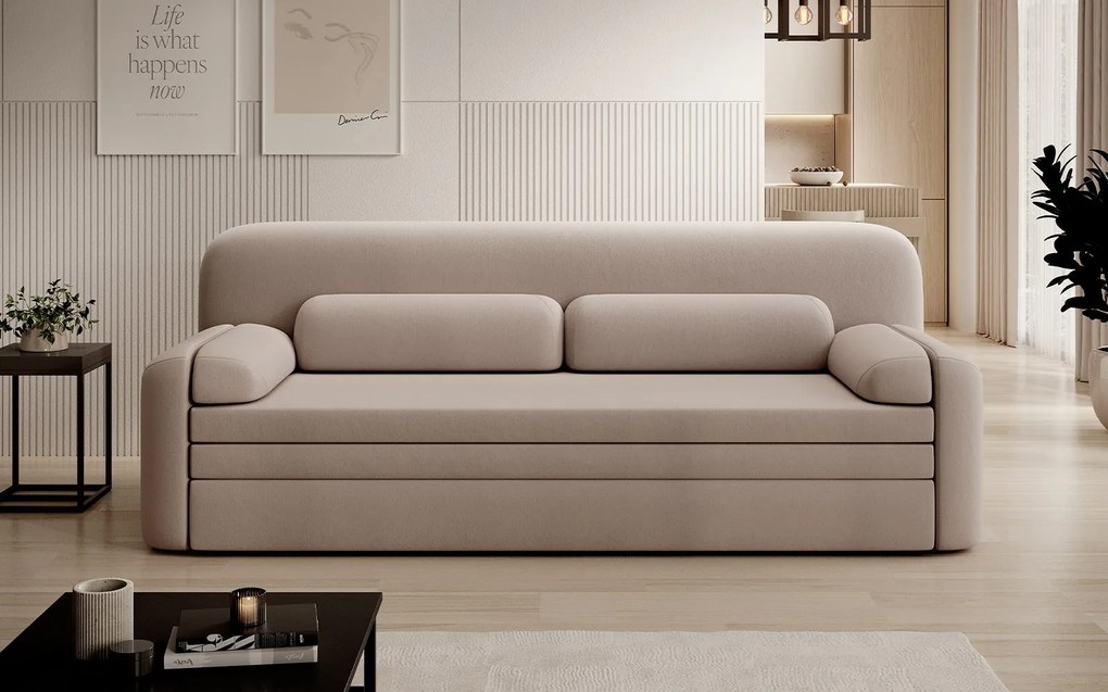 Canapea lemn masiv extensibilă Elioss Personalizabila, 236 × 89 × 87 cm - Tabbris 40