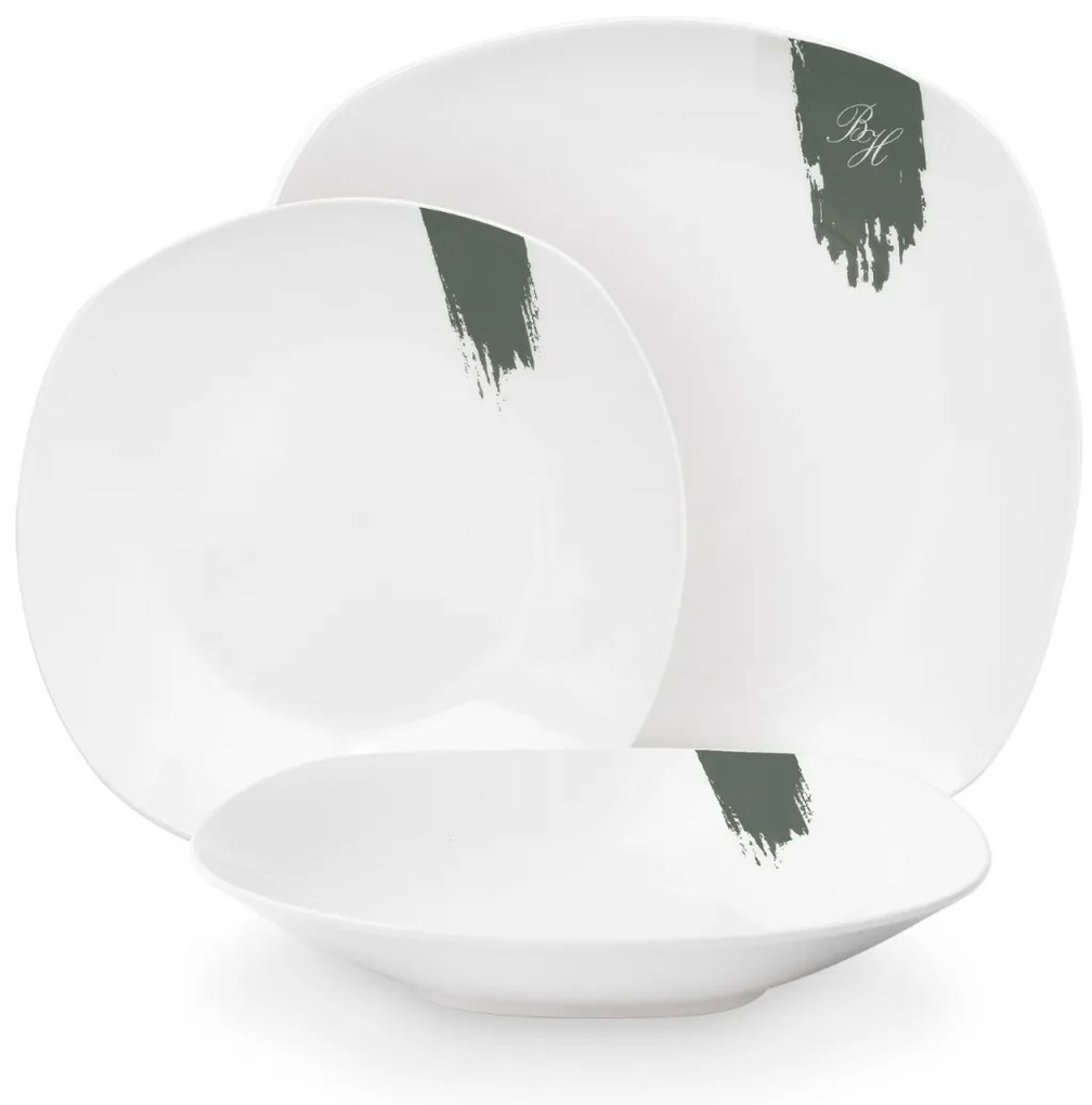 Set farfurii 18 piese din portelan Green Matt Berlinger Haus BH 10205