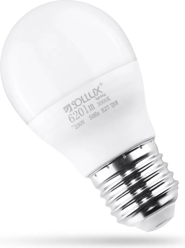 Bec LED E27, cu lumină albă caldă 7,5 W – Sollux