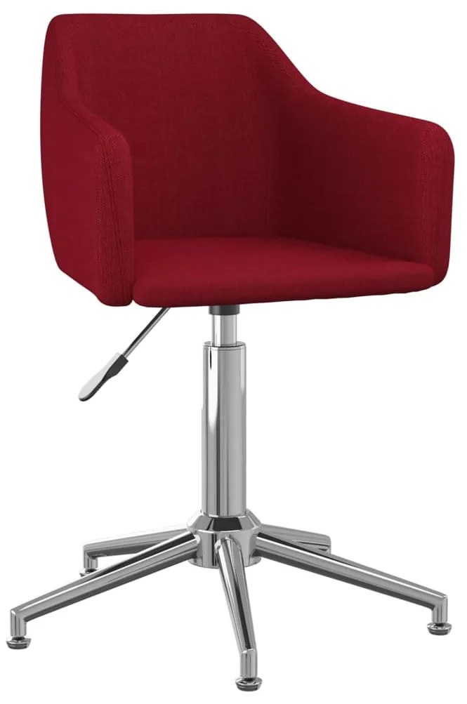 331194 vidaXL Scaun de bucătărie pivotant, roșu vin, material textil