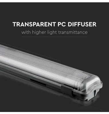 Corp led 2x18W etans IP65, tub inclus, 3400 lumeni, lumina rece, 6400K