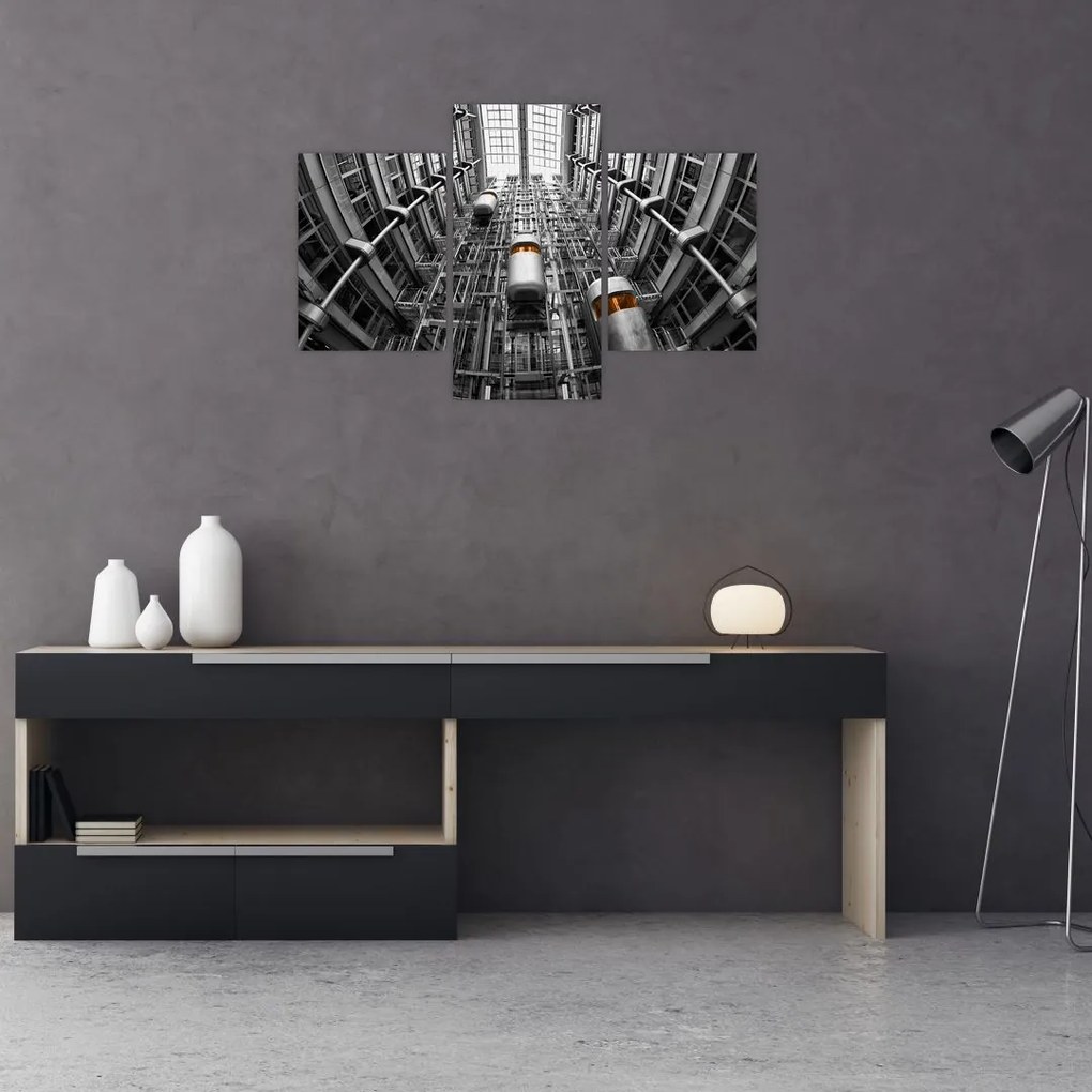 Tablou cu lift în clădire (90x60 cm)