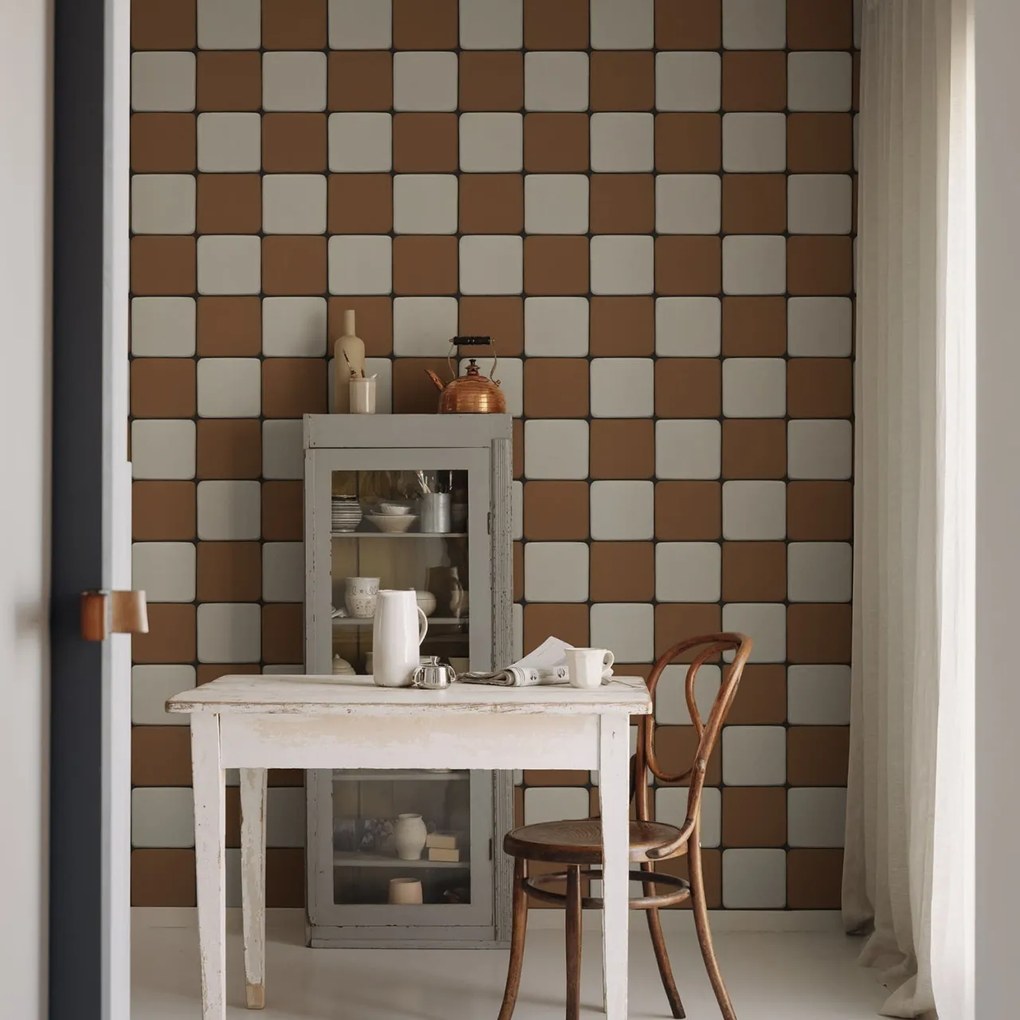 Fototapet, Porcelain Tiles, Orange, Rebel Walls