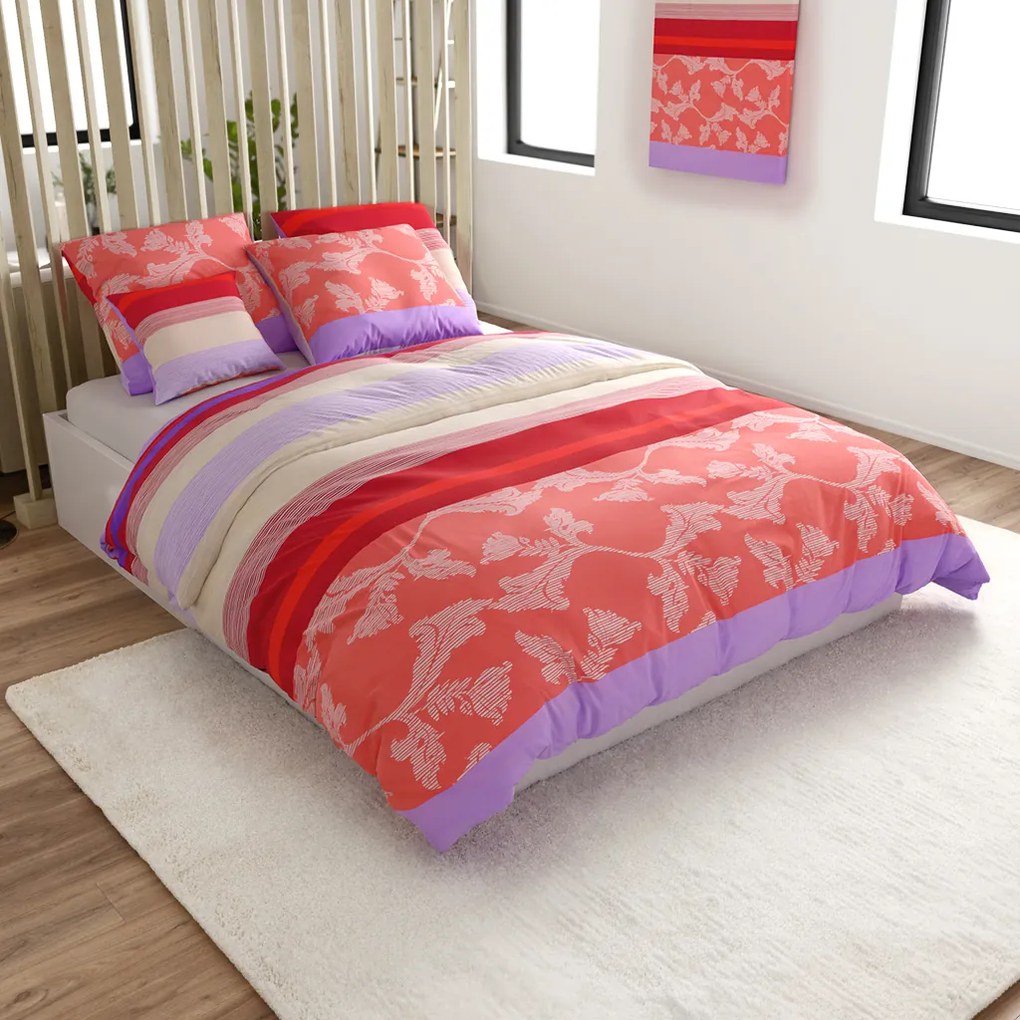 Lenjerie din bumbac Renforce IMARA rosie Dimensiune lenjerie de pat: 2 buc 80 x 80 cm | 200 x 200 cm