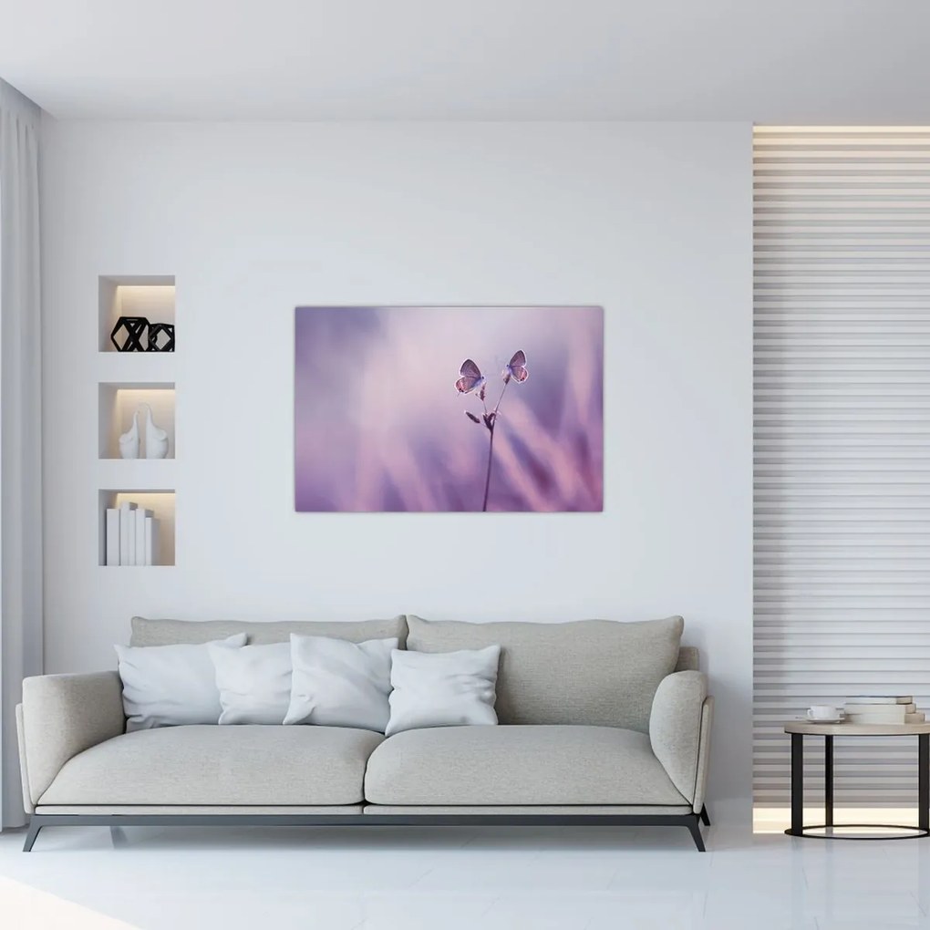 Tablou - Fluturi mov (90x60 cm)