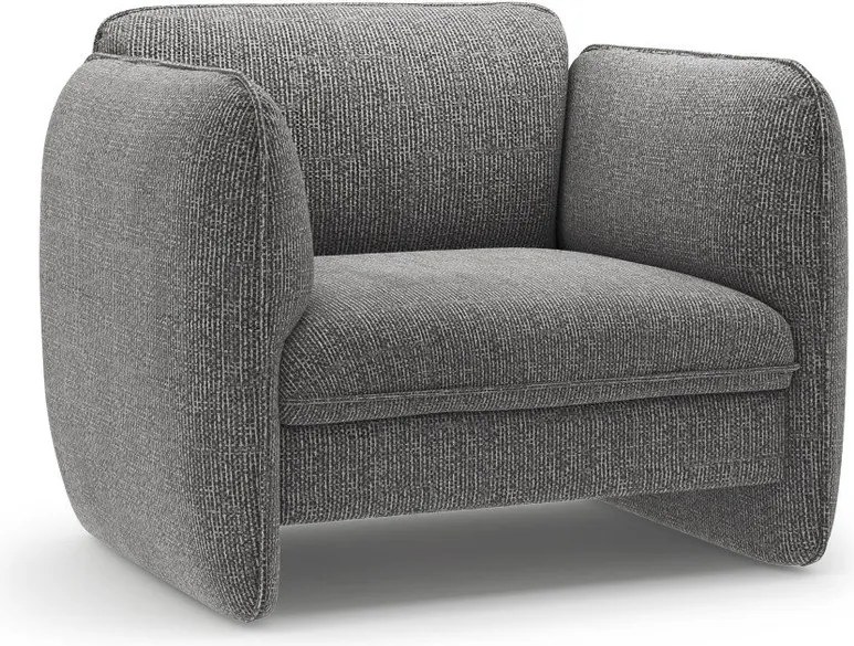 Fotoliu gri închis cu tapițerie din chenille Georgia – Micadoni