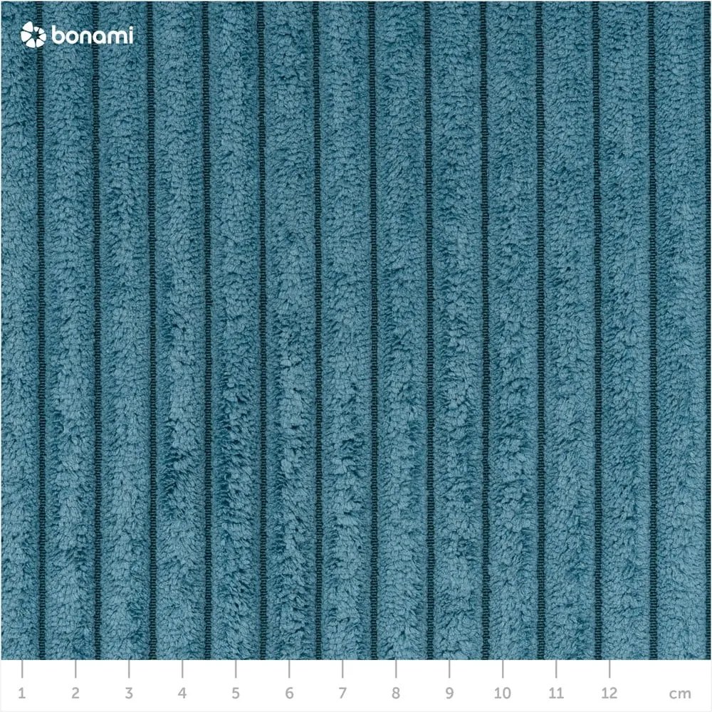 Colțar turcoaz extensibil cu tapițerie din catifea reiată Sara – Ropez