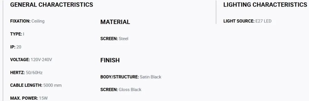 Lustra cu 7 pendule metal TATAWIN M negru