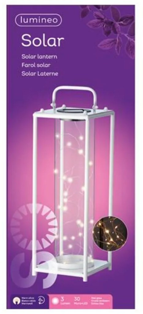 Lampa solara LANTERN WHITE alb