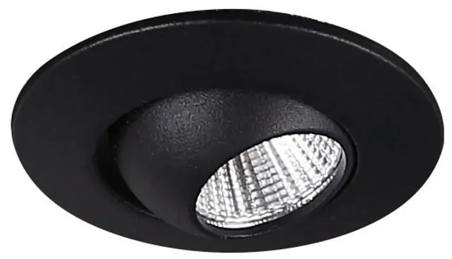 Spot LED directionabil incastrabil tavan fals YUCA ROUND TILTED negru H0105 MX
