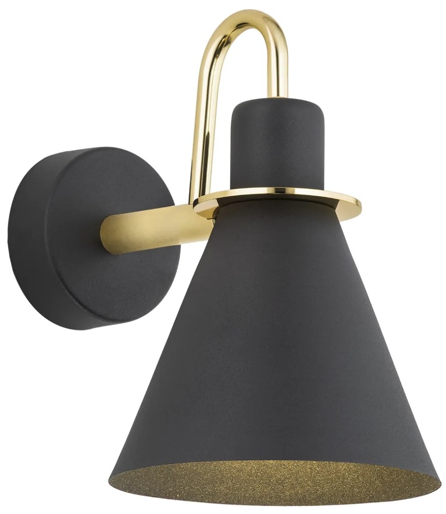 Aplica moderna design retro Beverly negru/auriu