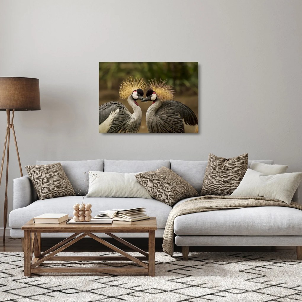 Tablou pe sticlă cu păsări (70x50 cm)