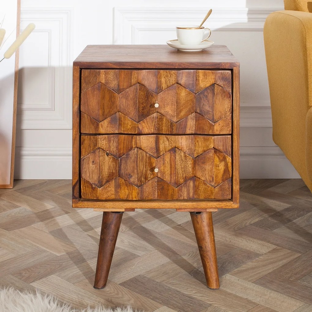 Masuta, Noptiera din lemn Mystic Living 40cm Sheesham A-39745 VC