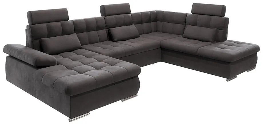 Colțar gri antracit extensibil, cu spațiu de depozitare (cu colț pe partea dreaptă, în formă de "U") Merkur – Ropez