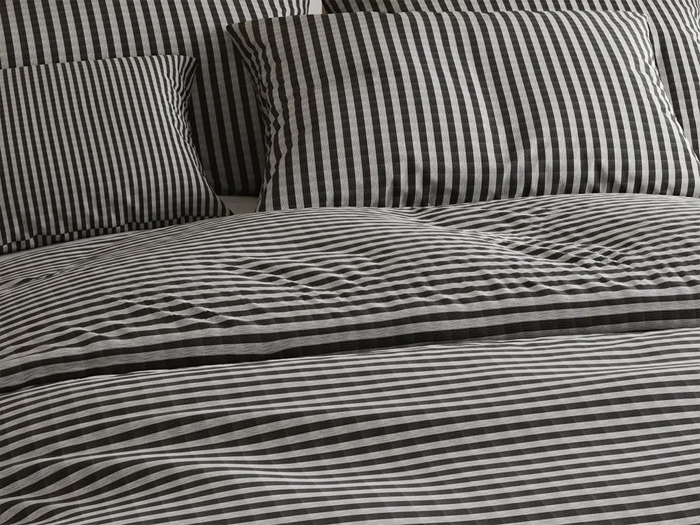 Lenjerie de pat creponata ARLENA BLEND negru hotelova punga Dimensiune lenjerie de pat: 70 x 90 cm | 140 x 200 cm