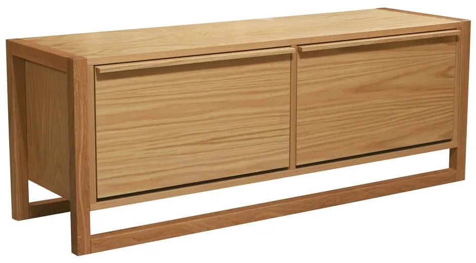 Pantofar în culoare naturală cu deschidere înclinată cu bancă cu aspect de lemn de stejar NewEst – Woodman