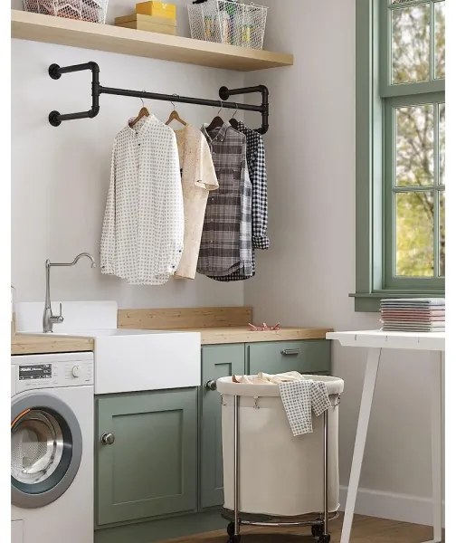 Set 2 buc. cuier de perete pentru umerașe LINEA, negru